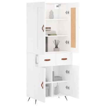 Stylish Highboard White 69.5x34x180 cm | Hipomarket UK