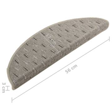 Carpet Stair Treads 15 pcs Grey - Non-Slip & Comfortable