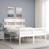 Bed Frame with Headboard White 140x200 cm Solid Wood Colour white Size 140 x 200 cm Model high 