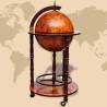 Globe Bar Wine Stand in Eucalyptus Wood - Elegant & Functional