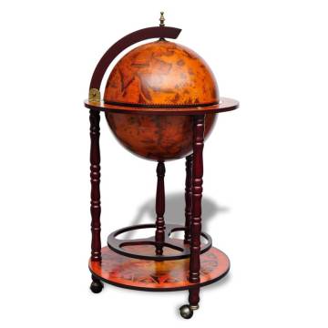 Globe Bar Wine Stand in Eucalyptus Wood - Elegant & Functional