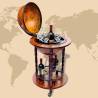 Globe Bar Wine Stand in Eucalyptus Wood - Elegant & Functional