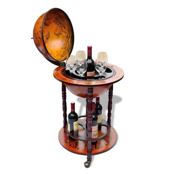 Globe Bar Wine Stand in Eucalyptus Wood - Elegant & Functional