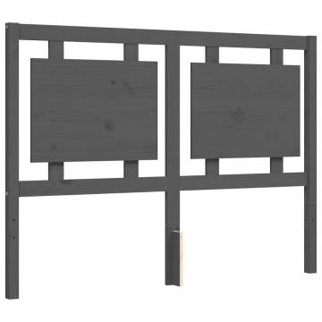 Solid Wood Bed Frame with Headboard - Grey 140x190 cm