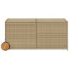 Garden Storage Box with Wheels - 283L Poly Rattan Beige