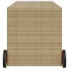 Garden Storage Box with Wheels - 283L Poly Rattan Beige