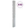 Garden Fence Posts 40 pcs Silver 180 cm Galvanised Steel Size 180 cm Quantity in Package 40 