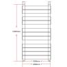 Bathroom Central Heating Towel Rail Radiator 600x1200mm