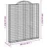 Arched Gabion Basket 200x30x220/240 cm Galvanised Iron