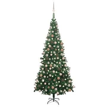 Artificial Pre-lit Christmas Tree 240cm with Ball Set - Green