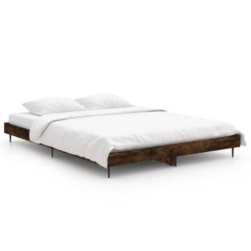 Smoked Oak Bed Frame 135x190 cm - Stylish & Durable