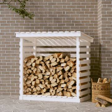 Firewood Rack White 108x73x108 cm - Solid Pine Storage