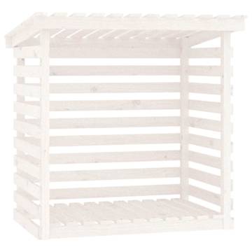 Firewood Rack White 108x73x108 cm - Solid Pine Storage