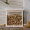 Firewood Rack White 108x73x108 cm - Solid Pine Storage