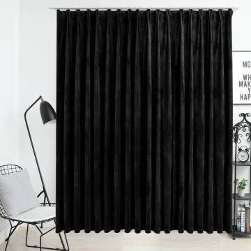 Elegant Blackout Velvet Curtain with Hooks - 290x245 cm