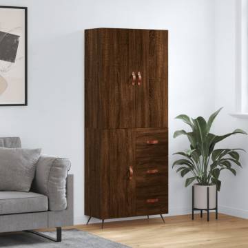 Highboard Brown Oak - Stylish Engineered Wood Storage