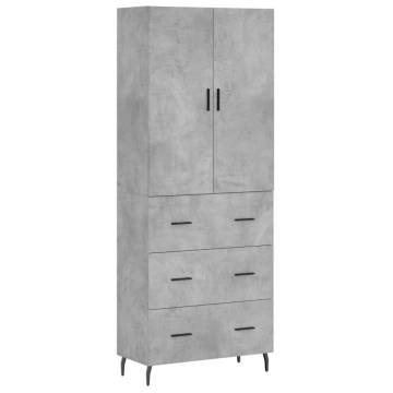 Stylish Highboard Concrete Grey | 69.5x34x180 cm | HipoMarket