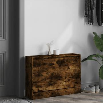 Shoe Cabinet Smoked Oak 80x21x57 cm | Stylish & Compact Design