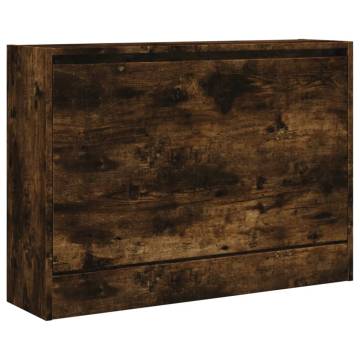 Shoe Cabinet Smoked Oak 80x21x57 cm | Stylish & Compact Design