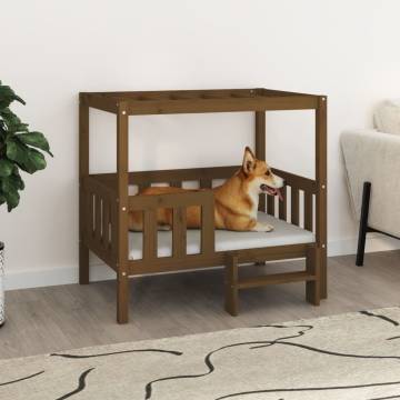 Dog Bed Honey Brown - Solid Pine Wood | Hipomarket