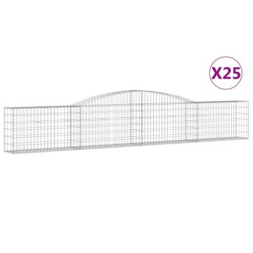 Arched Gabion Baskets - 25 pcs Galvanised Garden Barriers