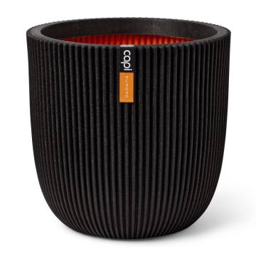 Capi Planter Groove 43x41 cm Black - Eco-Friendly & Stylish Pot