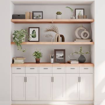 Untreated Solid Wood Oak Wall Shelf - Stylish & Durable Design