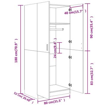 Wardrobe Sonoma Oak - Compact Storage Solution | Hipo Market