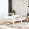 Bed Frame White Solid Wood Pine 90x190 cm Single Colour white Size 90 x 190 cm 