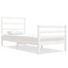 White Solid Pine Bed Frame 90x190 cm - Timeless Design