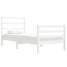 White Solid Pine Bed Frame 90x190 cm - Timeless Design