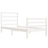 White Solid Pine Bed Frame 90x190 cm - Timeless Design