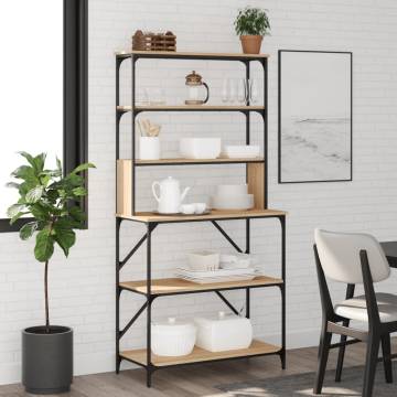 Baker's Rack 6-Tier Sonoma Oak - Durable & Stylish Storage