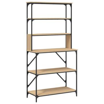 Baker's Rack 6-Tier Sonoma Oak - Durable & Stylish Storage