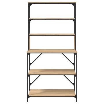 Baker's Rack 6-Tier Sonoma Oak - Durable & Stylish Storage