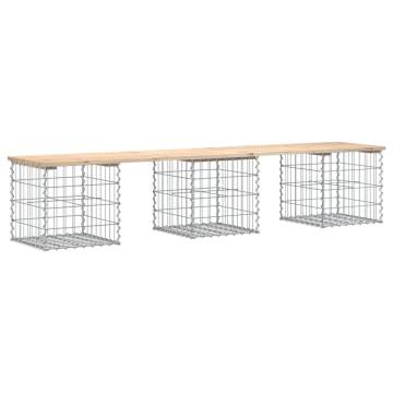 Gabion Design Garden Bench - Solid Pine Wood 203x44x42 cm