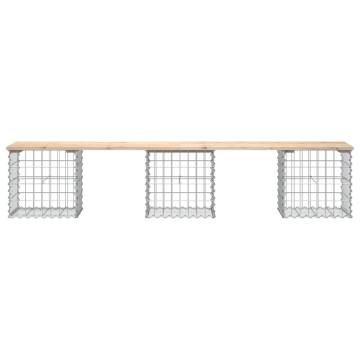 Gabion Design Garden Bench - Solid Pine Wood 203x44x42 cm