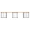 Gabion Design Garden Bench - Solid Pine Wood 203x44x42 cm