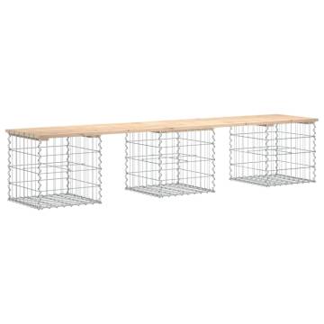 Gabion Design Garden Bench - Solid Pine Wood 203x44x42 cm