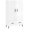 Elegant Highboard in High Gloss White | 69.5x31x115 cm