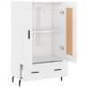 Elegant Highboard in High Gloss White | 69.5x31x115 cm