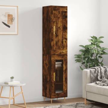 Stylish Highboard Smoked Oak - 34.5x34x180 cm | HipoMarket