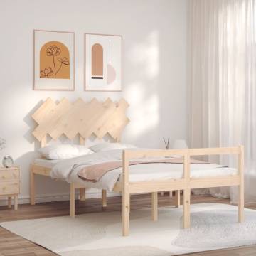 Solid Wood Bed Frame with Headboard 120x200 cm - Hipomarket