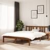 Bed Frame Honey Brown Solid Wood 135x190 cm Double Colour honey brown Size 135 x 190 cm 