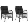 Comfortable Black Poly Rattan Garden Chairs with Cushions