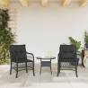 Comfortable Black Poly Rattan Garden Chairs with Cushions