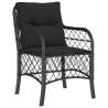 Comfortable Black Poly Rattan Garden Chairs with Cushions