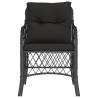 Comfortable Black Poly Rattan Garden Chairs with Cushions