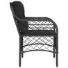 Comfortable Black Poly Rattan Garden Chairs with Cushions