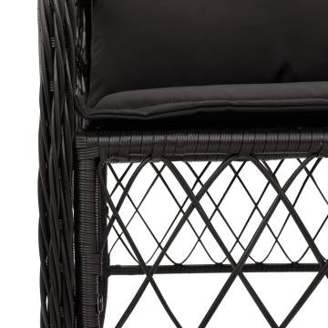 Comfortable Black Poly Rattan Garden Chairs with Cushions